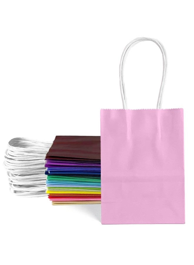 qiqee 100Pcs Paper Gift Bags with Handles - 4.5"×2.5"×6" Mini Party Favor Bags - 24 Solid Colors - Image 3